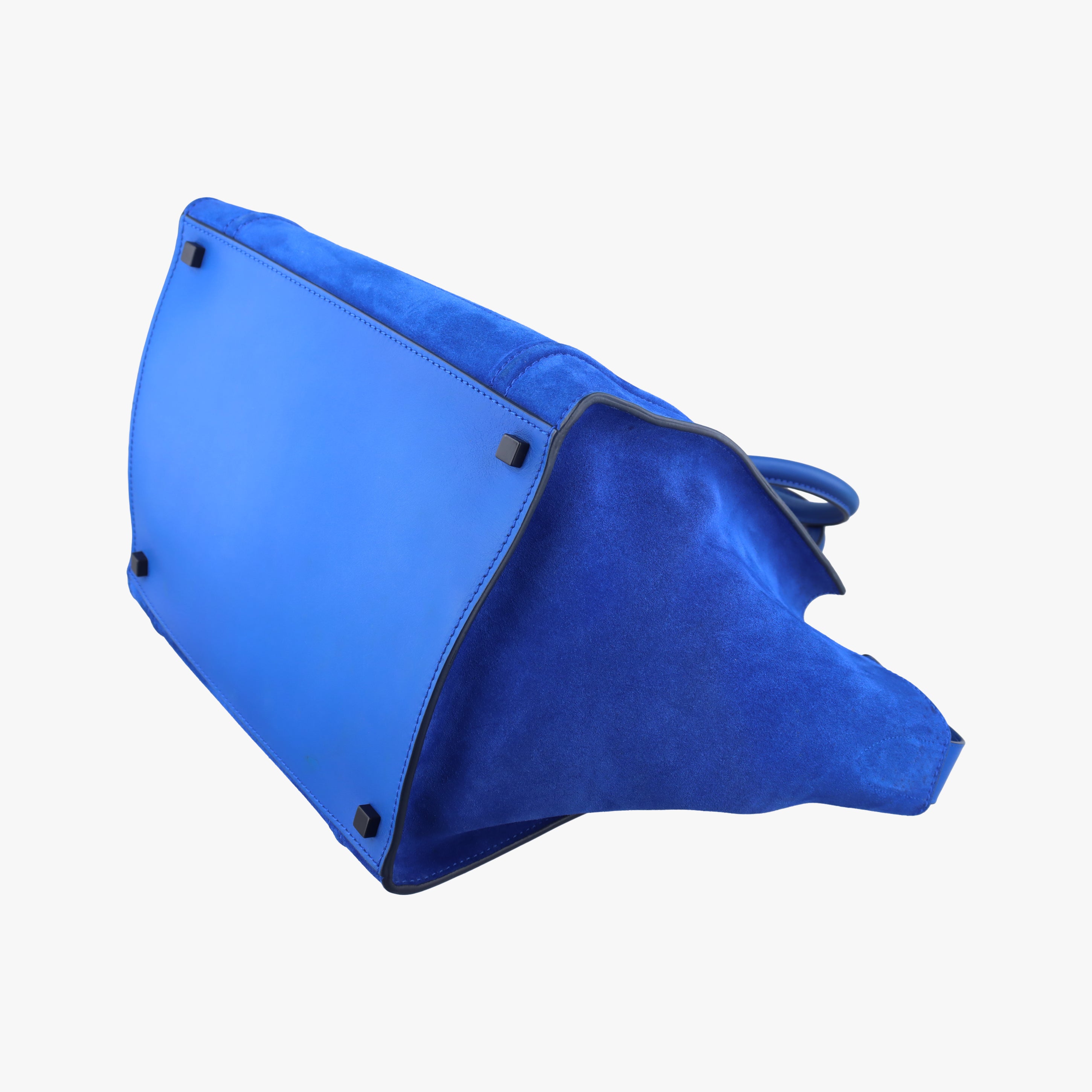 Pre-owned Celine Luggage Small Square Phantom Blue suede  handbag | stylenewstar