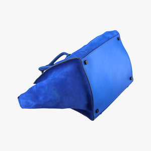 Pre-owned Celine Luggage Small Square Phantom Blue suede  handbag | stylenewstar