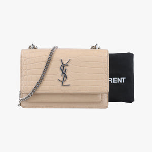 Pre-owned Yves Saint Laurent SUNSET Beige Leather 452157 shoulderbag | stylenewstar