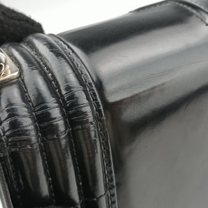 Pre-owned Chanel BOY CHANEL Black Enamel A67021 shoulderbag | stylenewstar