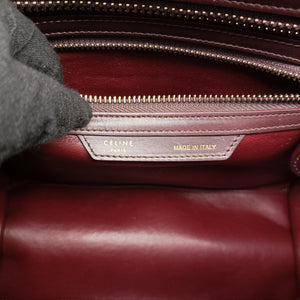 Pre-owned Celine Luggage Micro shopper Pink x Brown x Orange ponyhair  handbag | stylenewstar