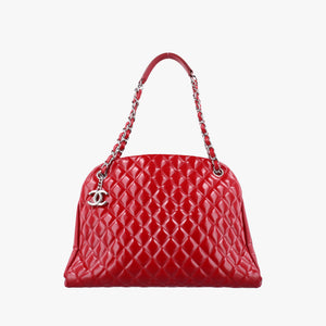 Pre-owned Chanel Mademoiselle Bowling Red Patent A50558 shoulderbag | stylenewstar