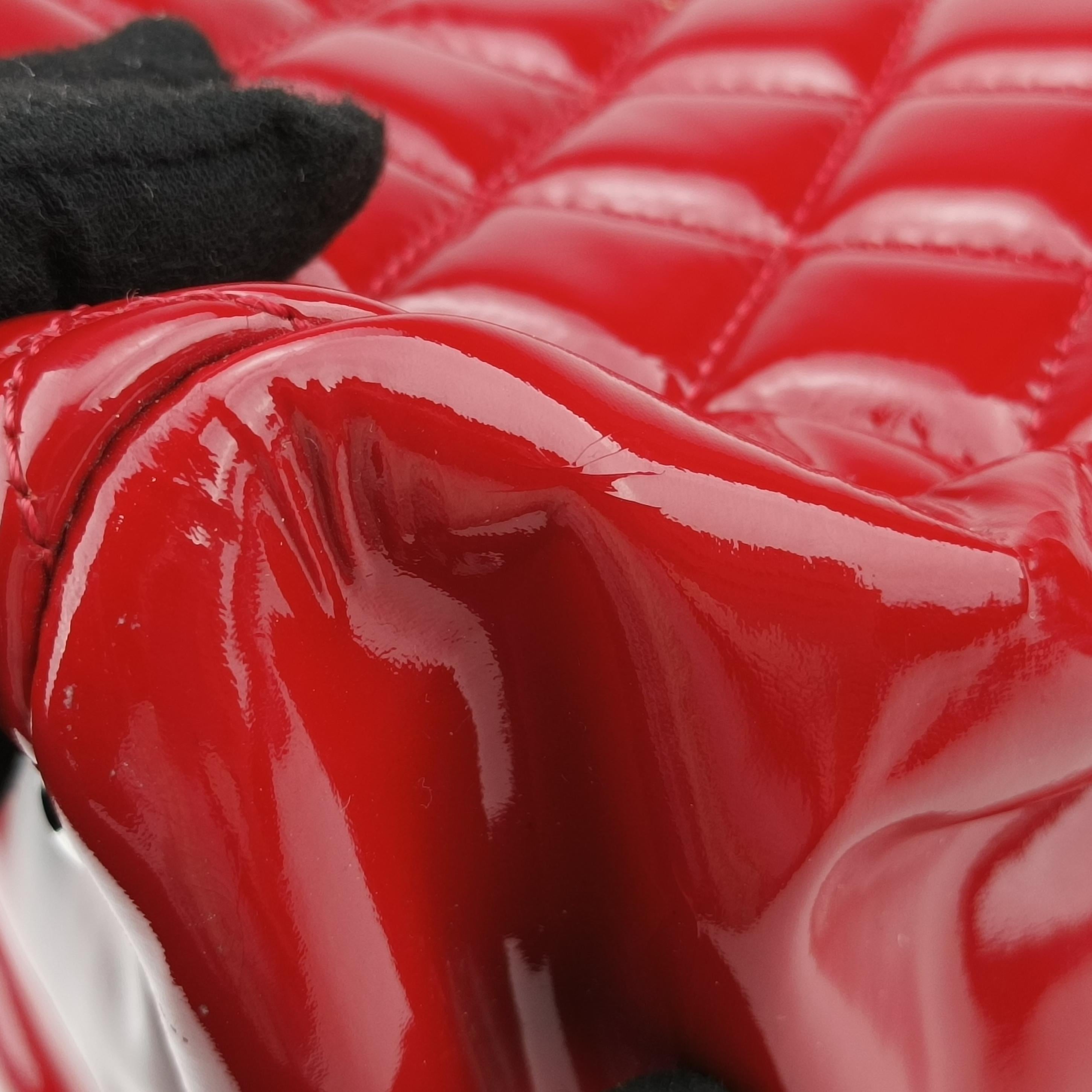 Pre-owned Chanel Mademoiselle Bowling Red Patent A50558 shoulderbag | stylenewstar