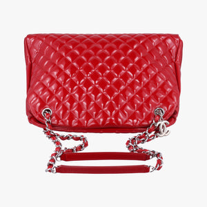 Pre-owned Chanel Mademoiselle Bowling Red Patent A50558 shoulderbag | stylenewstar