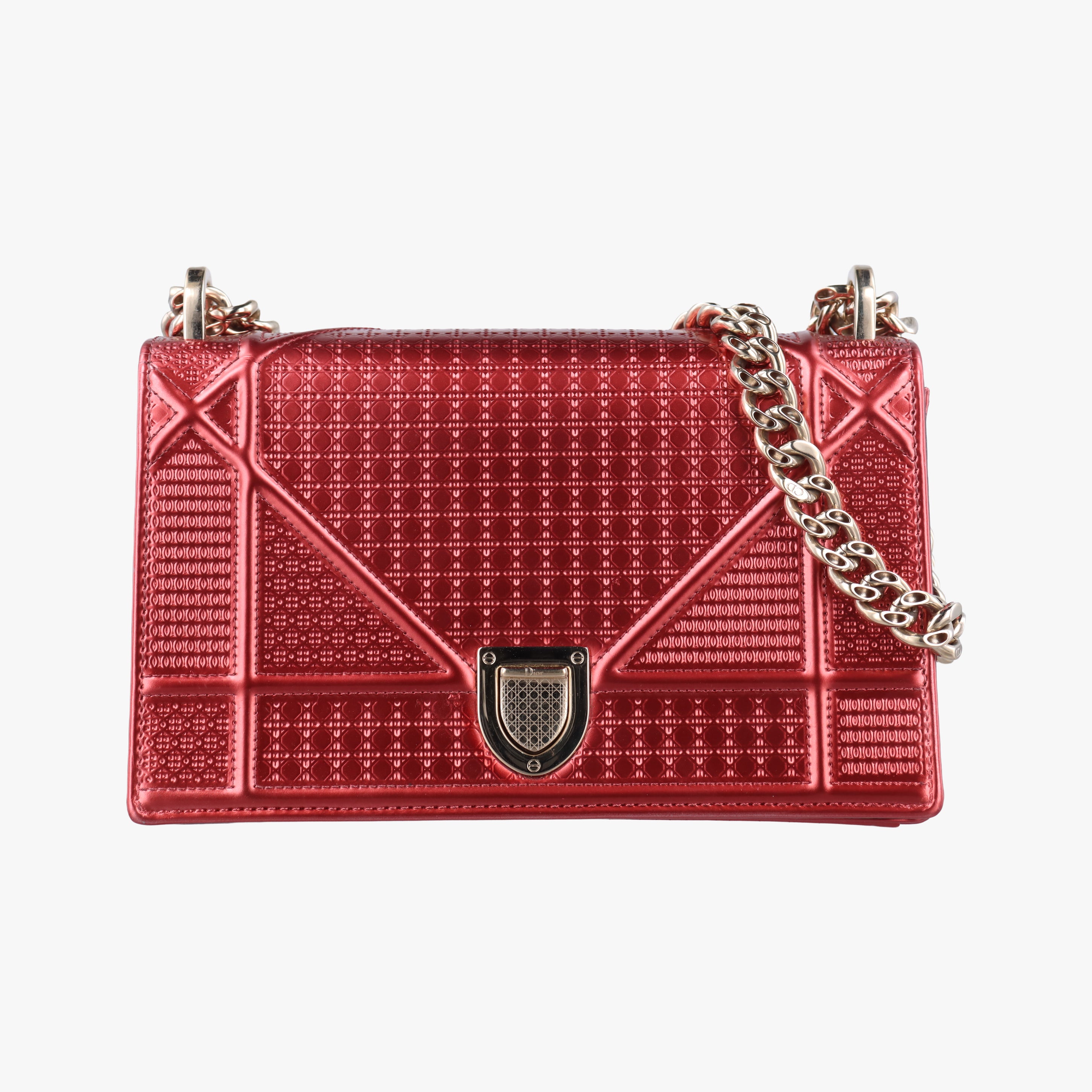 Pre-owned Christian Dior Diorama Red Patent  shoulderbag | stylenewstar