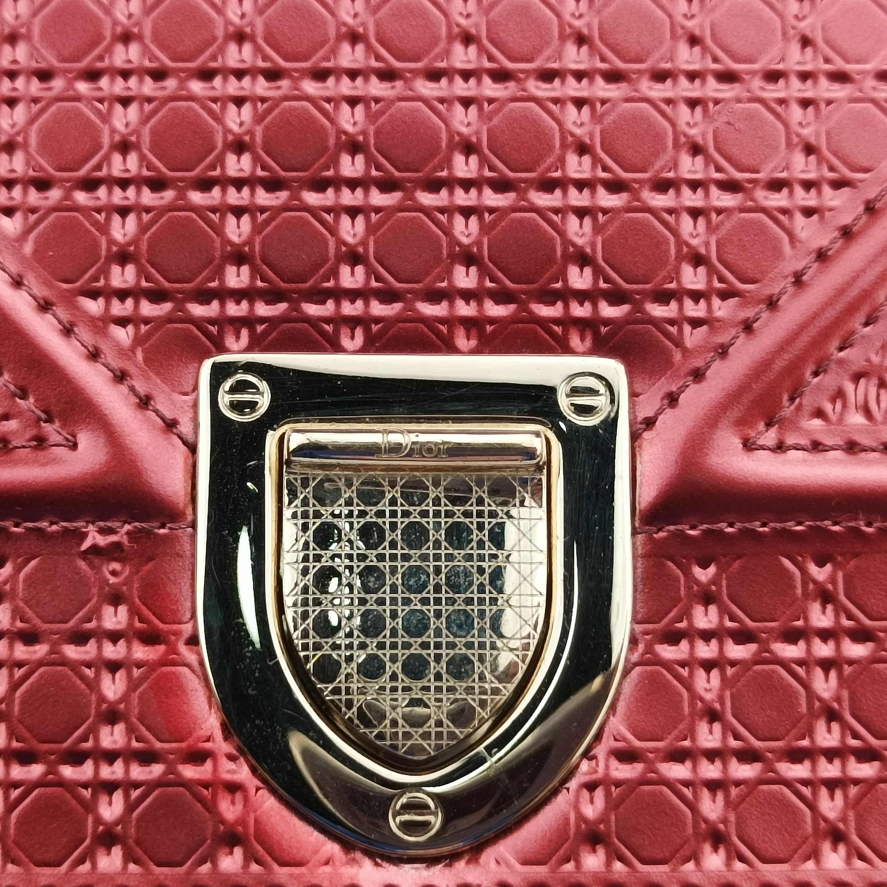 Pre-owned Christian Dior Diorama Red Patent  shoulderbag | stylenewstar