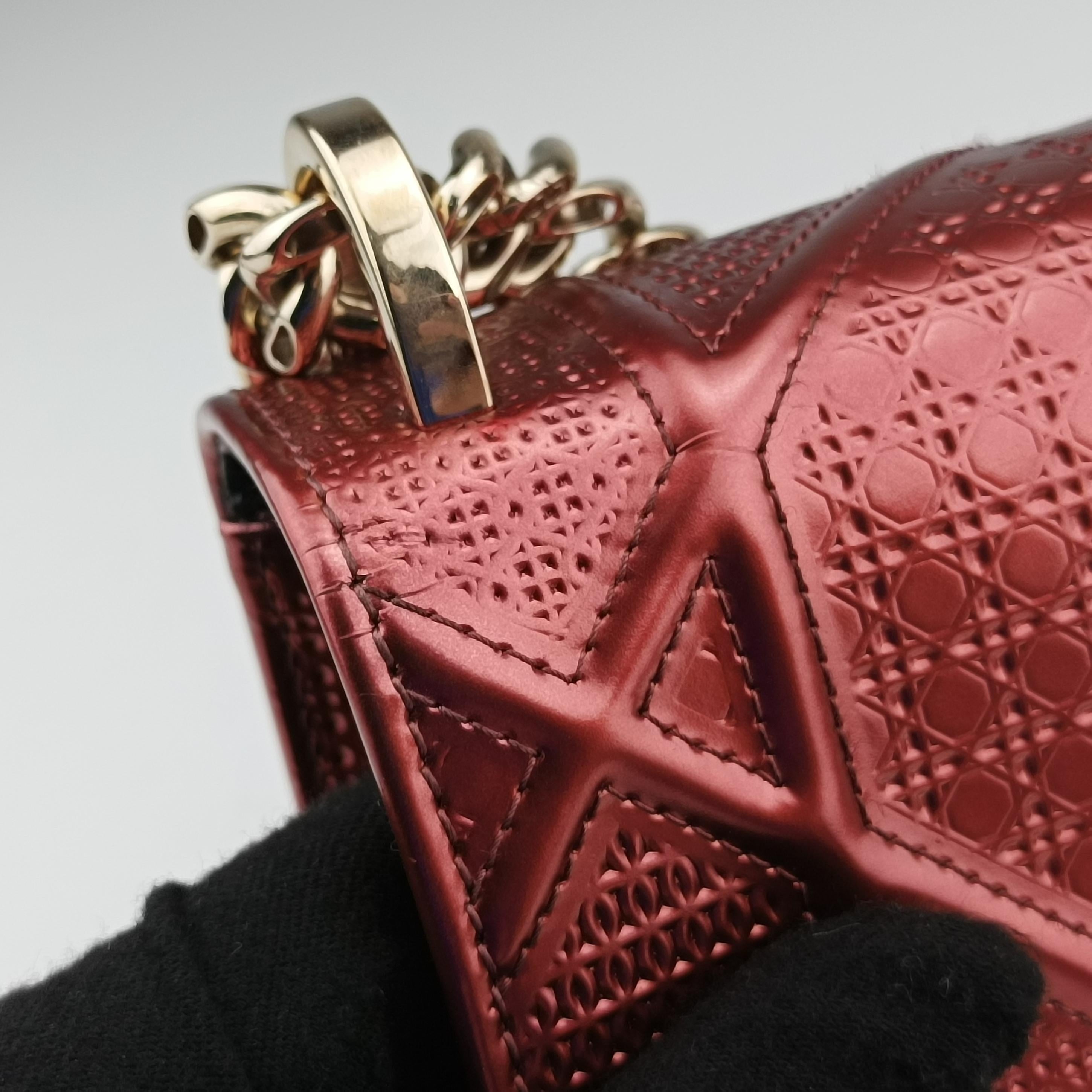Pre-owned Christian Dior Diorama Red Patent  shoulderbag | stylenewstar