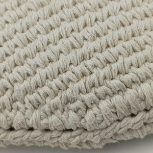 Pre-owned Fendi Croissant Crochet White Fabric × leather 8BR790 shoulderbag | stylenewstar