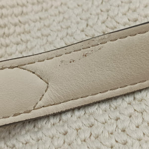 Pre-owned Fendi Croissant Crochet White Fabric × leather 8BR790 shoulderbag | stylenewstar