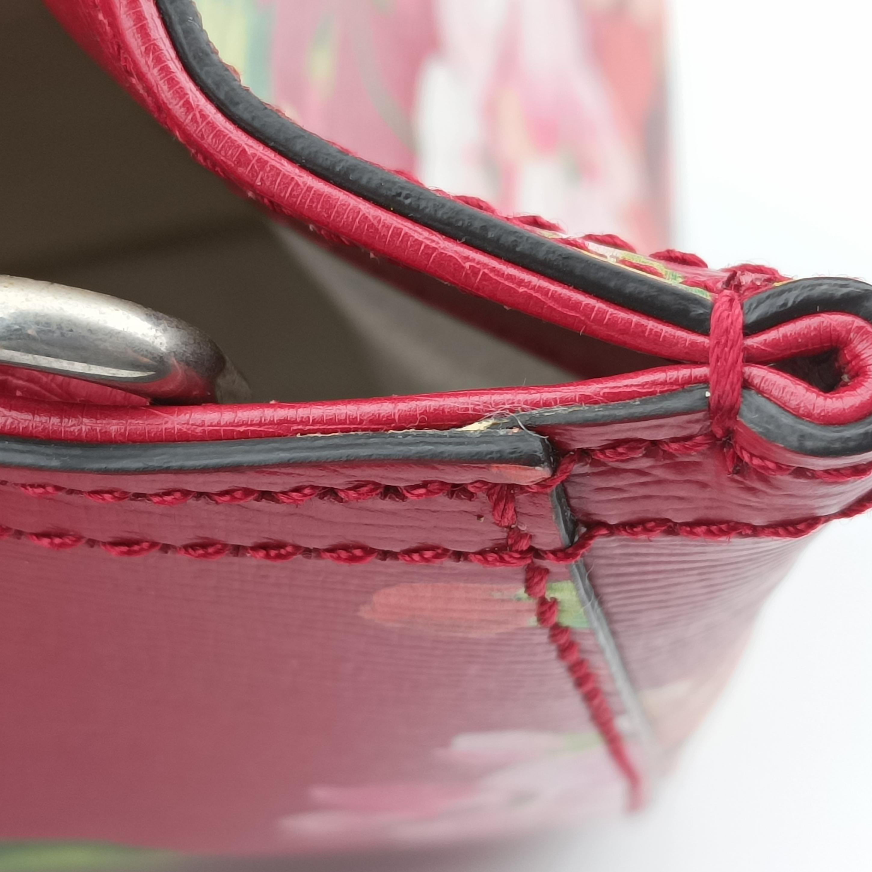 Pre-owned Gucci Bamboo Shopper Red×Multicolour Leather 323660 shoulderbag | stylenewstar