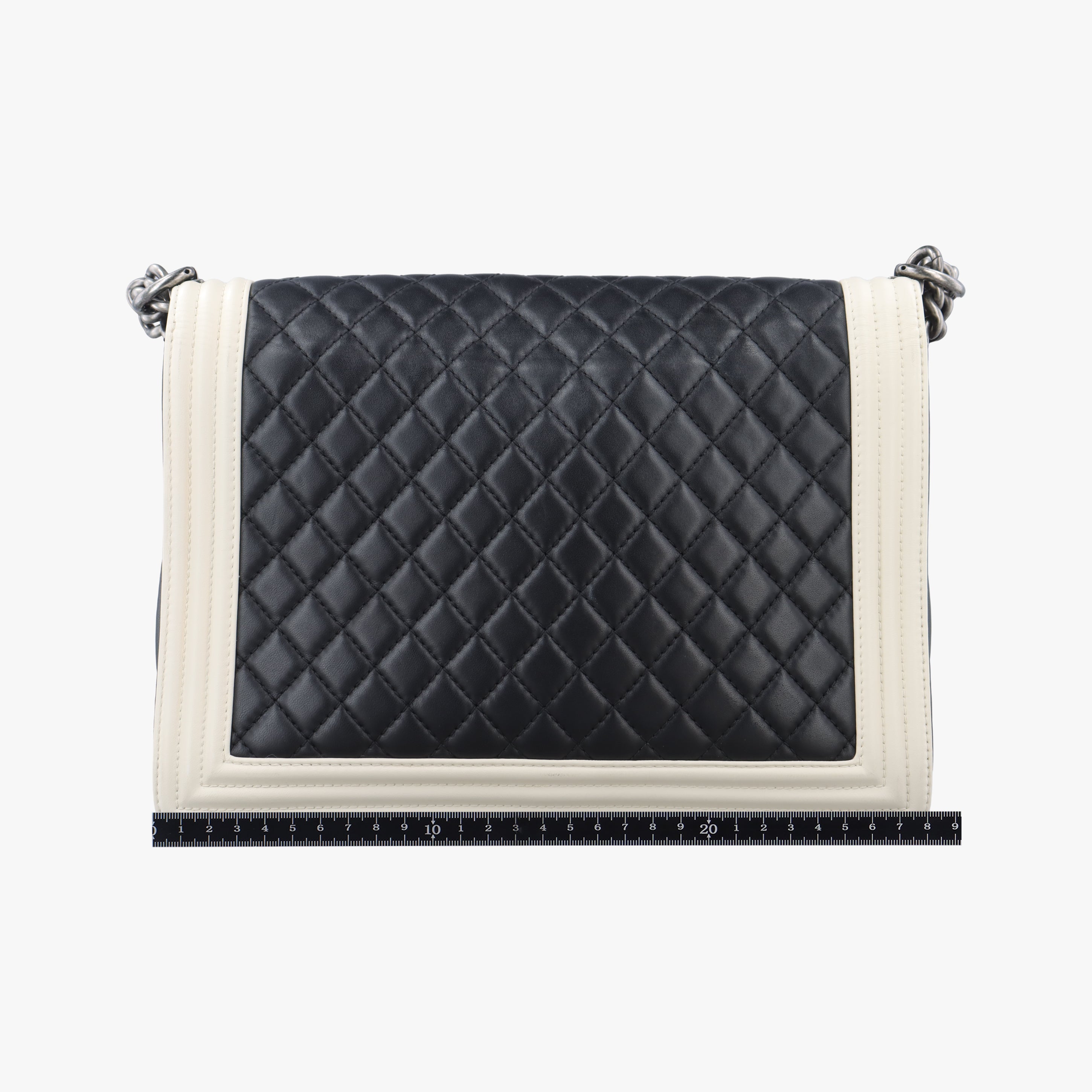 Secondhand Chanel BOY CHANEL Black×beige Leather A67087 shoulderbag | stylenewstar