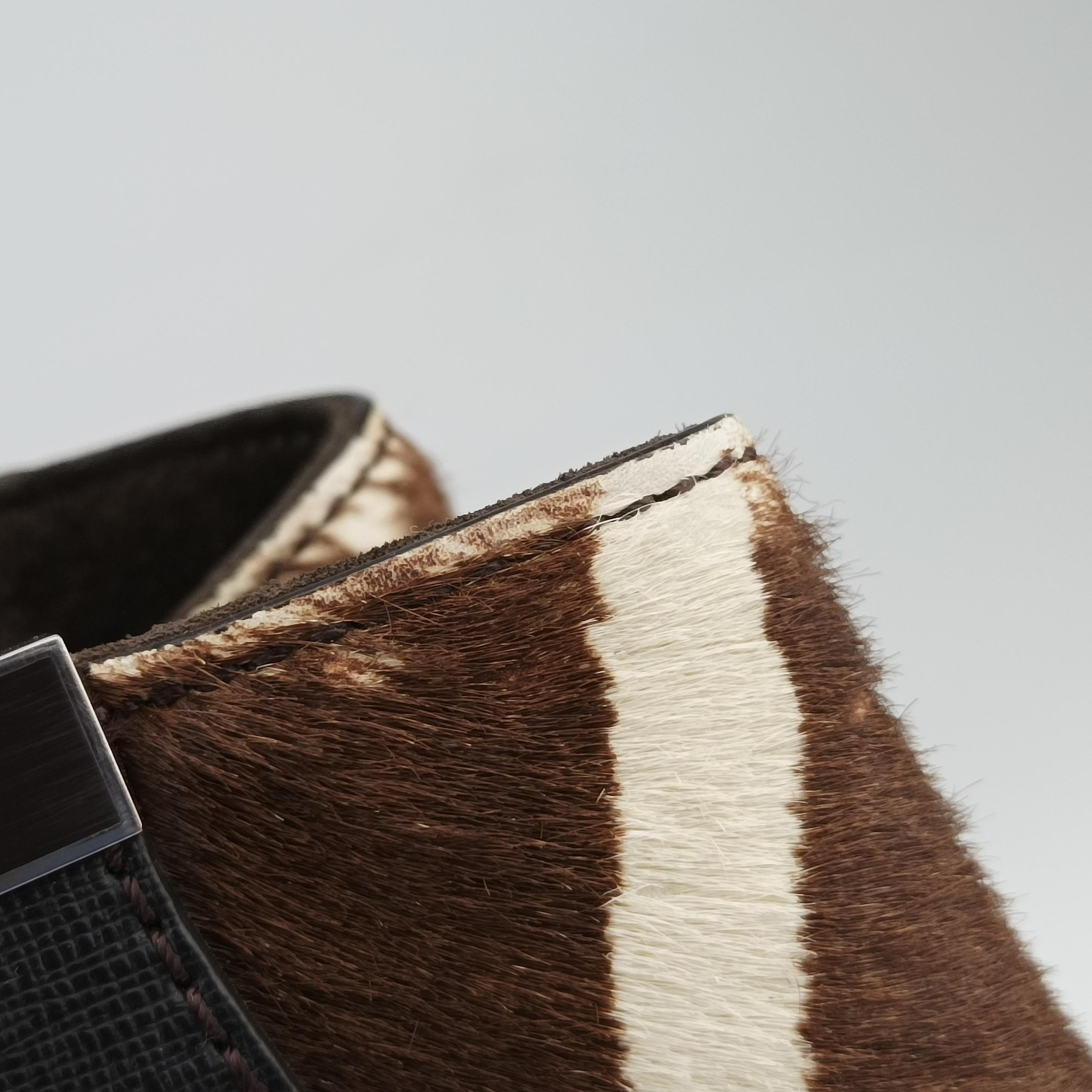 Pre-owned Fendi 2 JOURS Multicolour leather×ponyhair 8BH250 shoulderbag | stylenewstar