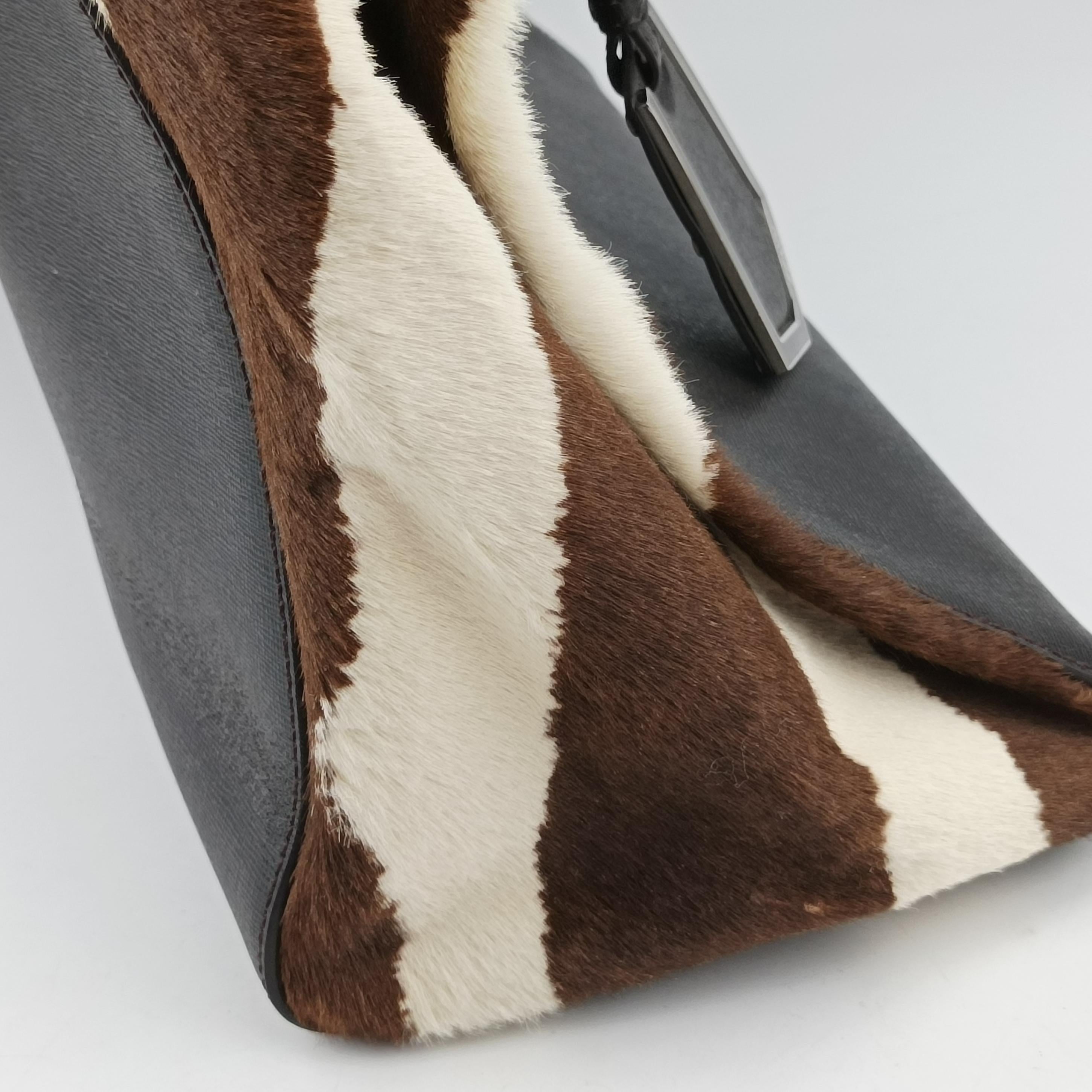 Pre-owned Fendi 2 JOURS Multicolour leather×ponyhair 8BH250 shoulderbag | stylenewstar