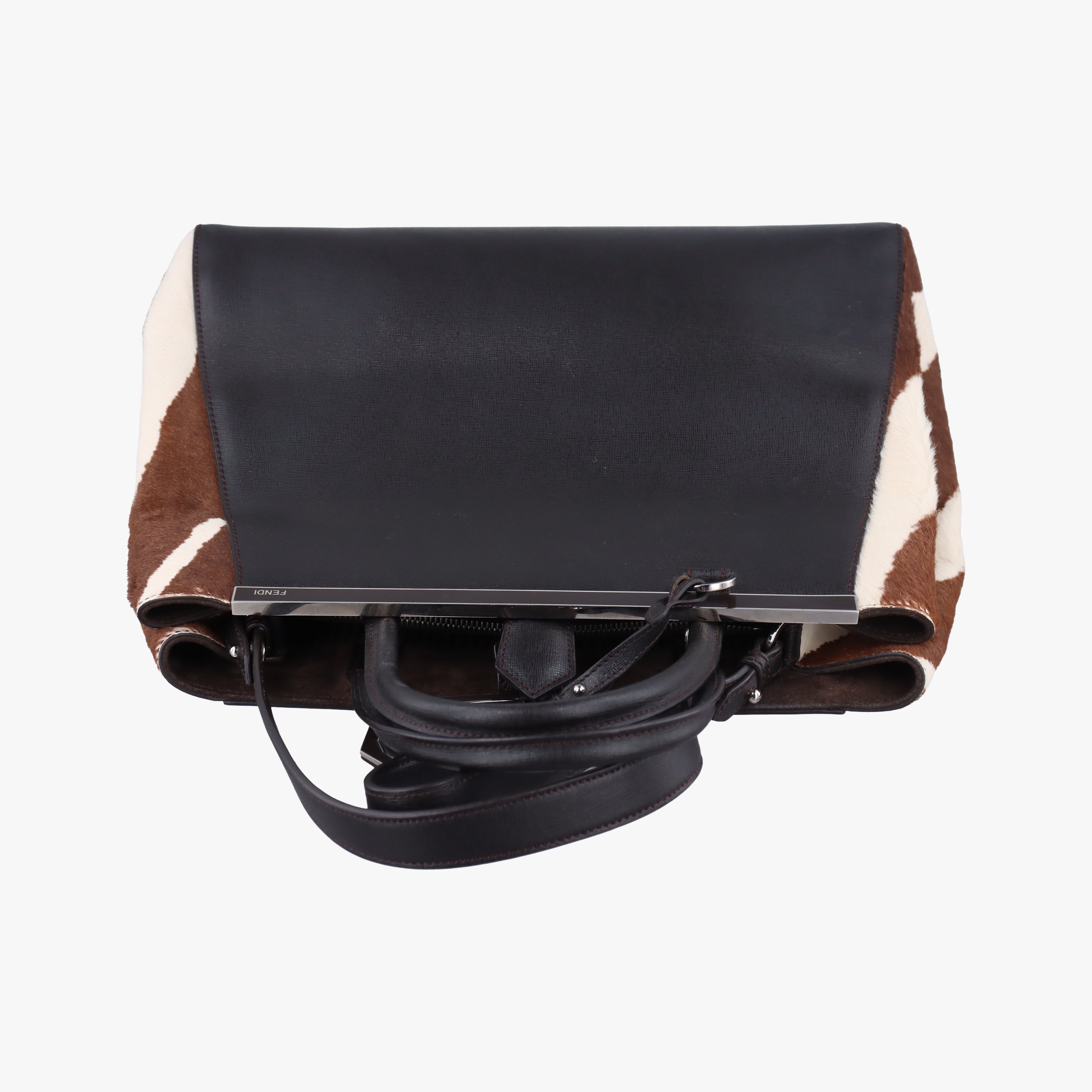 Pre-owned Fendi 2 JOURS Multicolour leather×ponyhair 8BH250 shoulderbag | stylenewstar