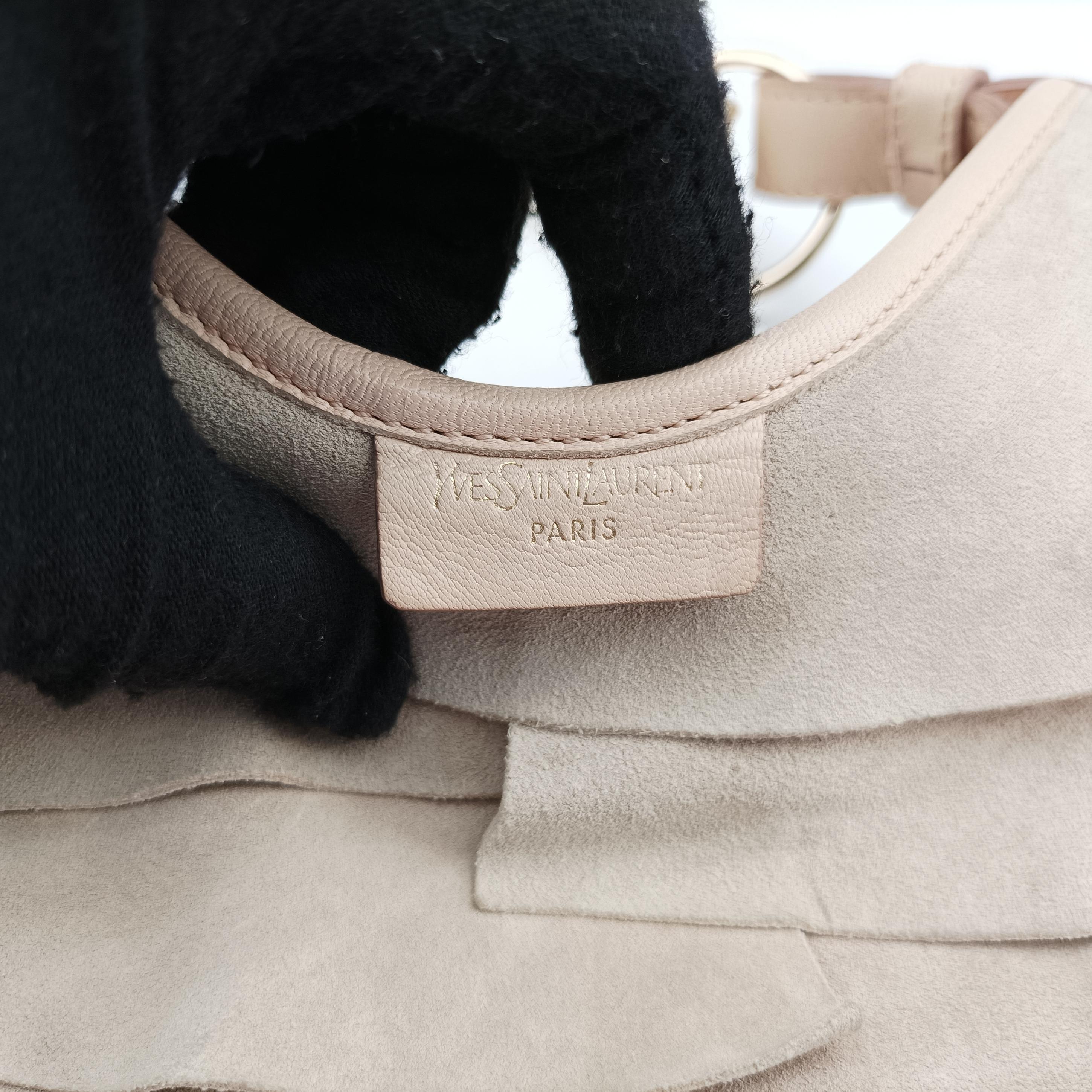 Pre-owned Yves Saint Laurent Mombasa Beige Suede 129134 shoulderbag | stylenewstar