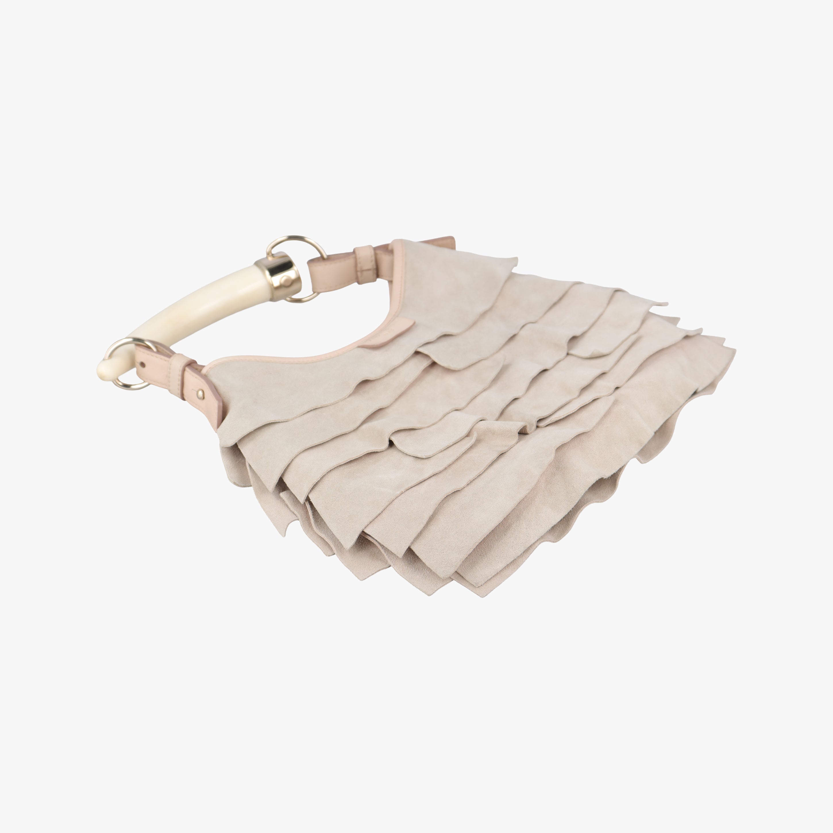 Pre-owned Yves Saint Laurent Mombasa Beige Suede 129134 shoulderbag | stylenewstar