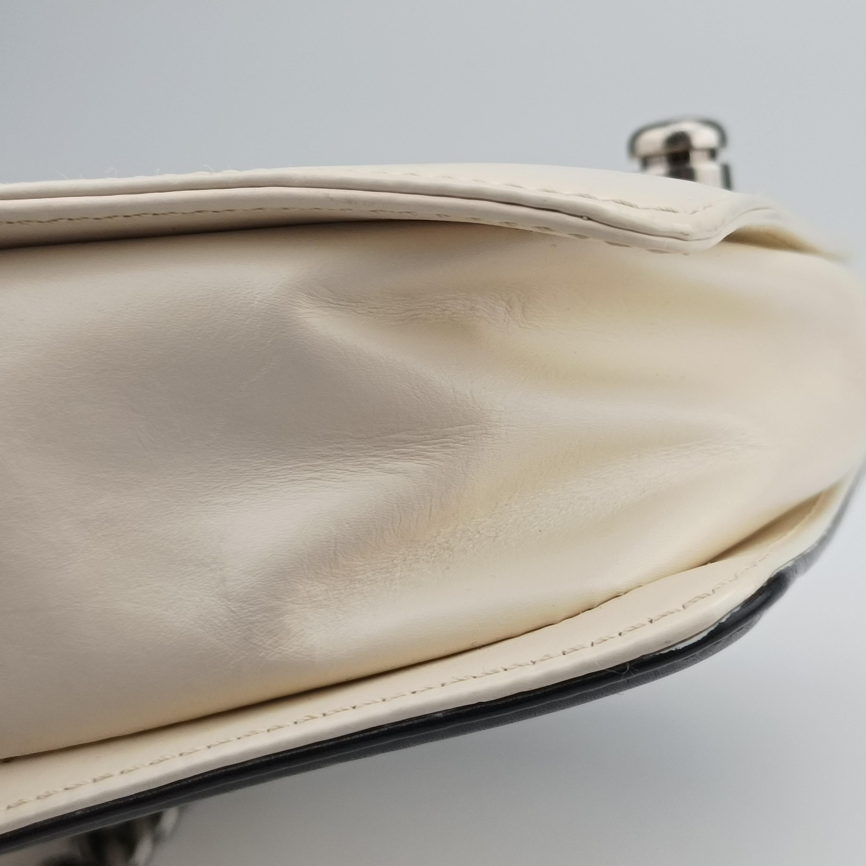 Secondhand Chanel BOY CHANEL Black×white Leather A66713 shoulderbag | stylenewstar