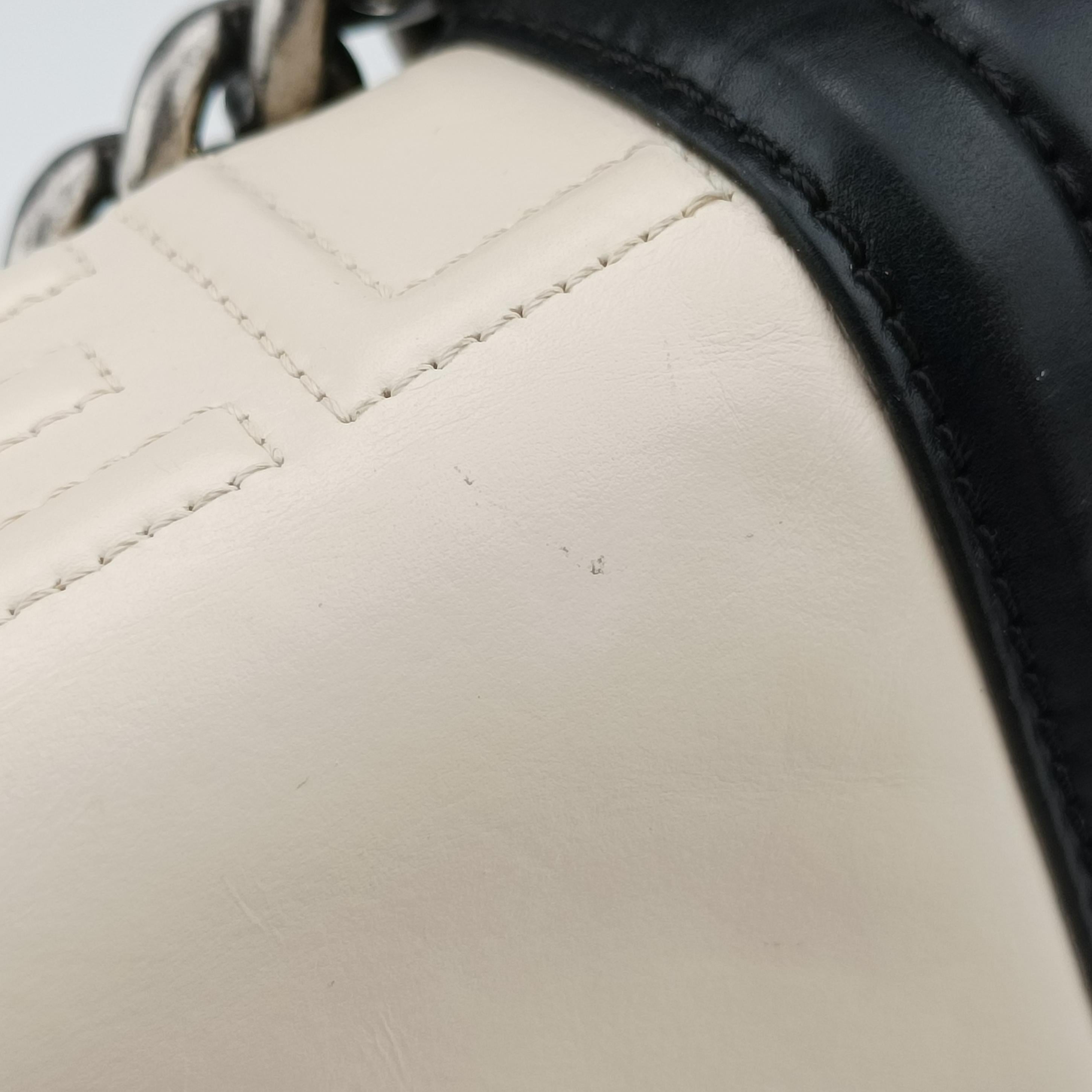 Secondhand Chanel BOY CHANEL Black×white Leather A66713 shoulderbag | stylenewstar