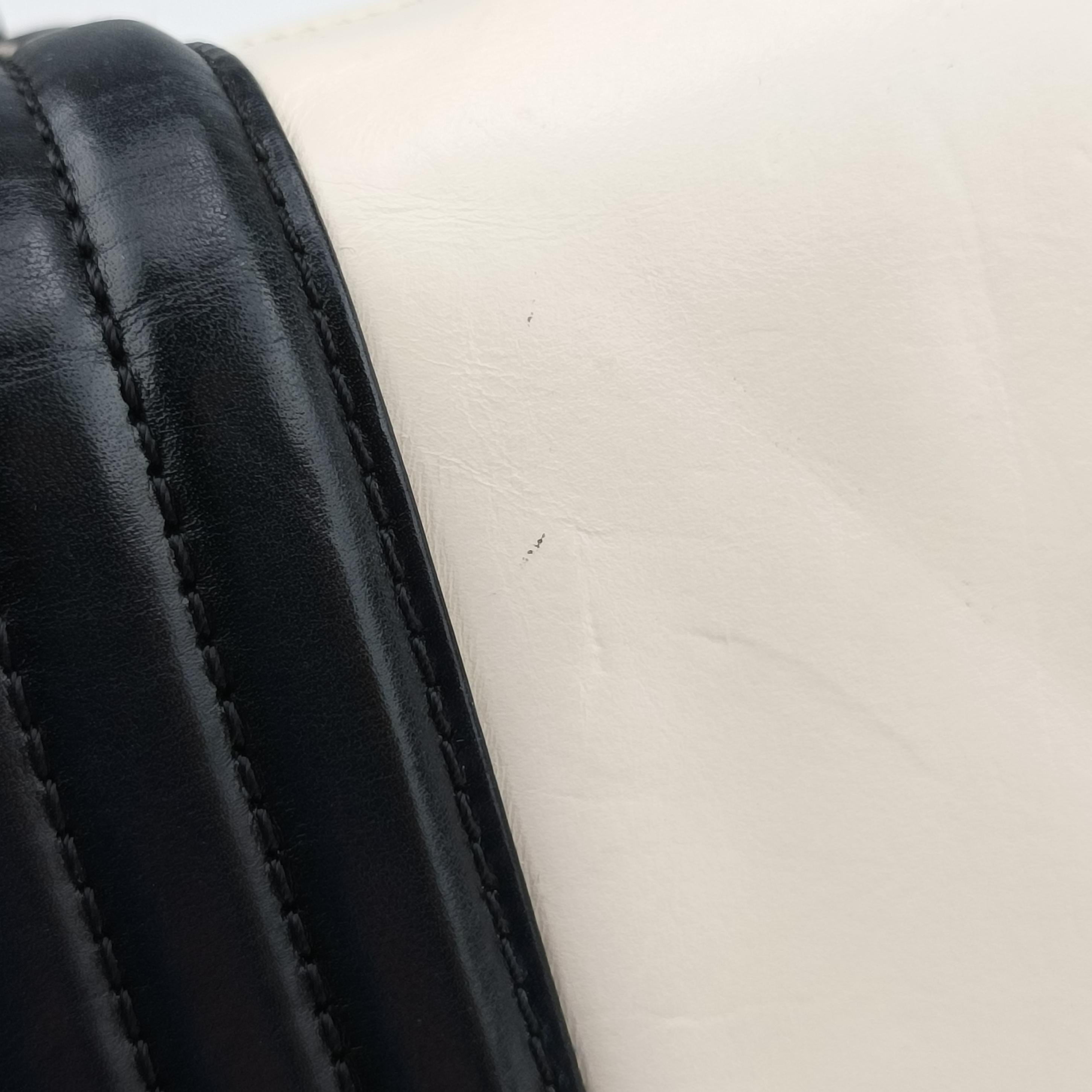 Secondhand Chanel BOY CHANEL Black×white Leather A66713 shoulderbag | stylenewstar