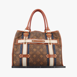 Pre-owned Louis Vuitton Sac Rayures GM brown ×multicolor Monogram Tissue M56385 handbag | stylenewstar
