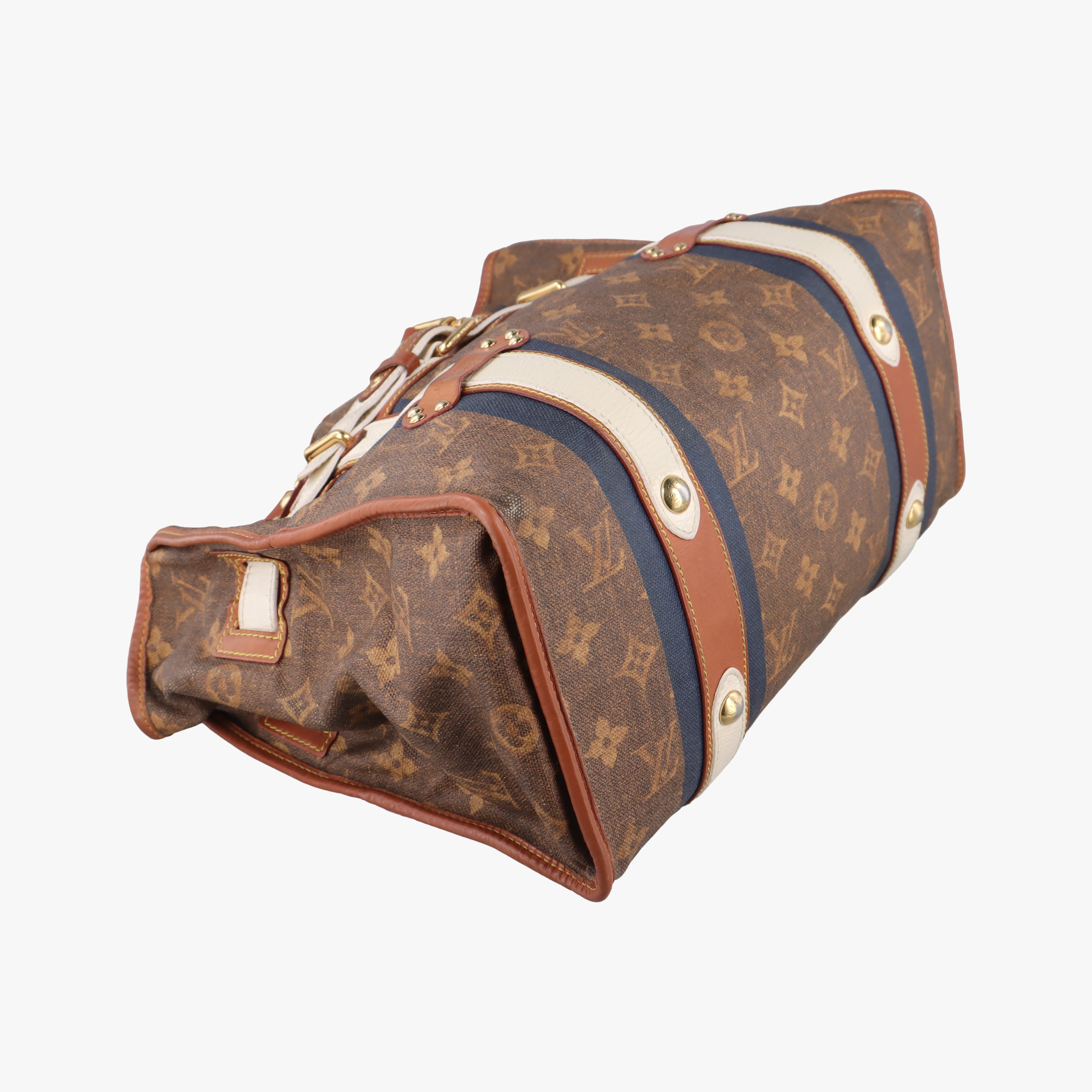 Pre-owned Louis Vuitton Sac Rayures GM brown ×multicolor Monogram Tissue M56385 handbag | stylenewstar