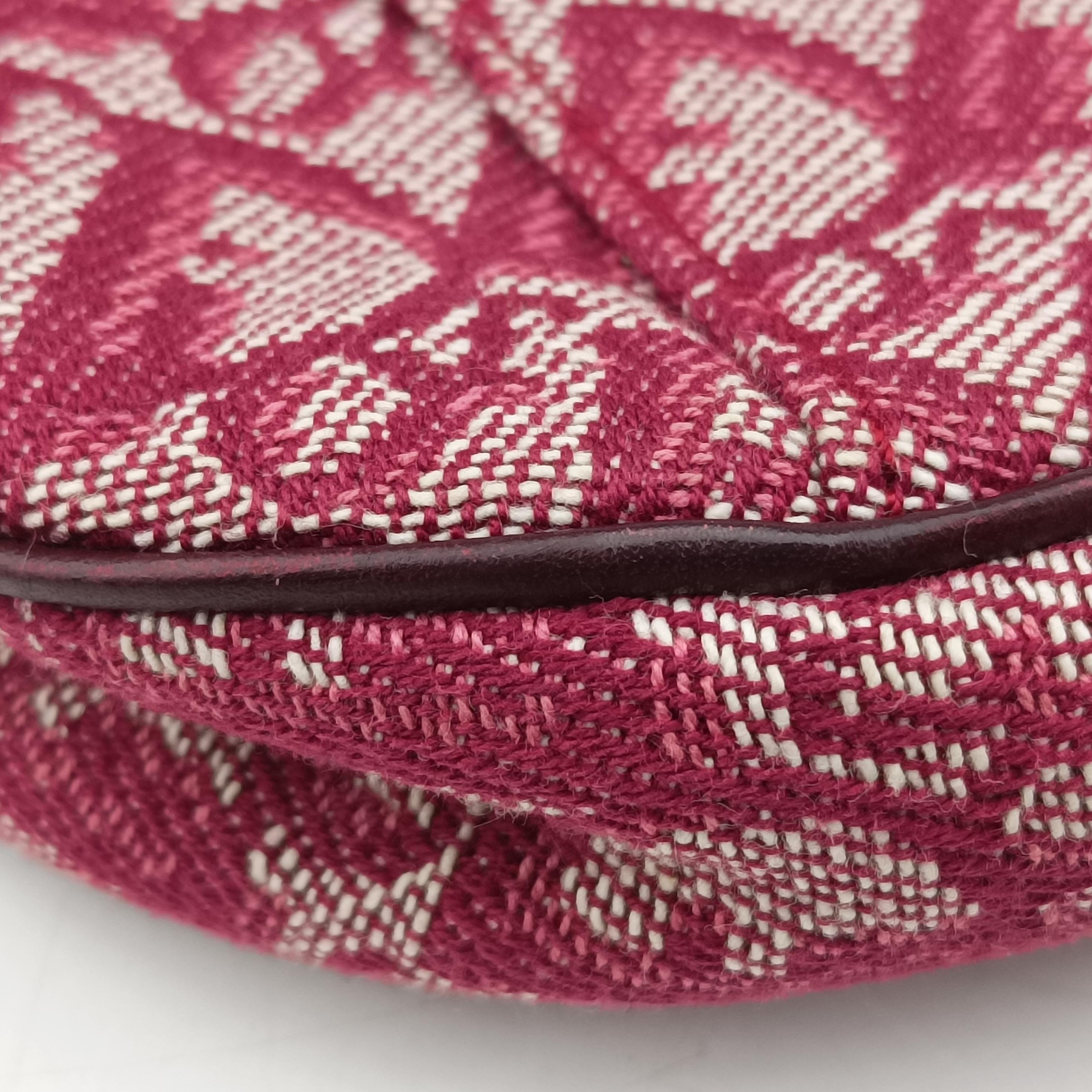 Pre-owned Christian Dior Saddle Red×beige Jacquard  handbag | stylenewstar