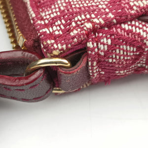 Pre-owned Christian Dior Saddle Red×beige Jacquard  handbag | stylenewstar
