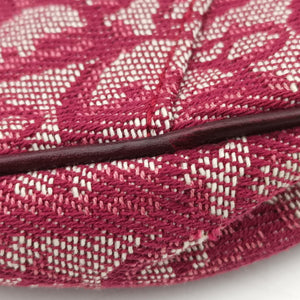 Pre-owned Christian Dior Saddle Red×beige Jacquard  handbag | stylenewstar