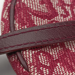 Pre-owned Christian Dior Saddle Red×beige Jacquard  handbag | stylenewstar