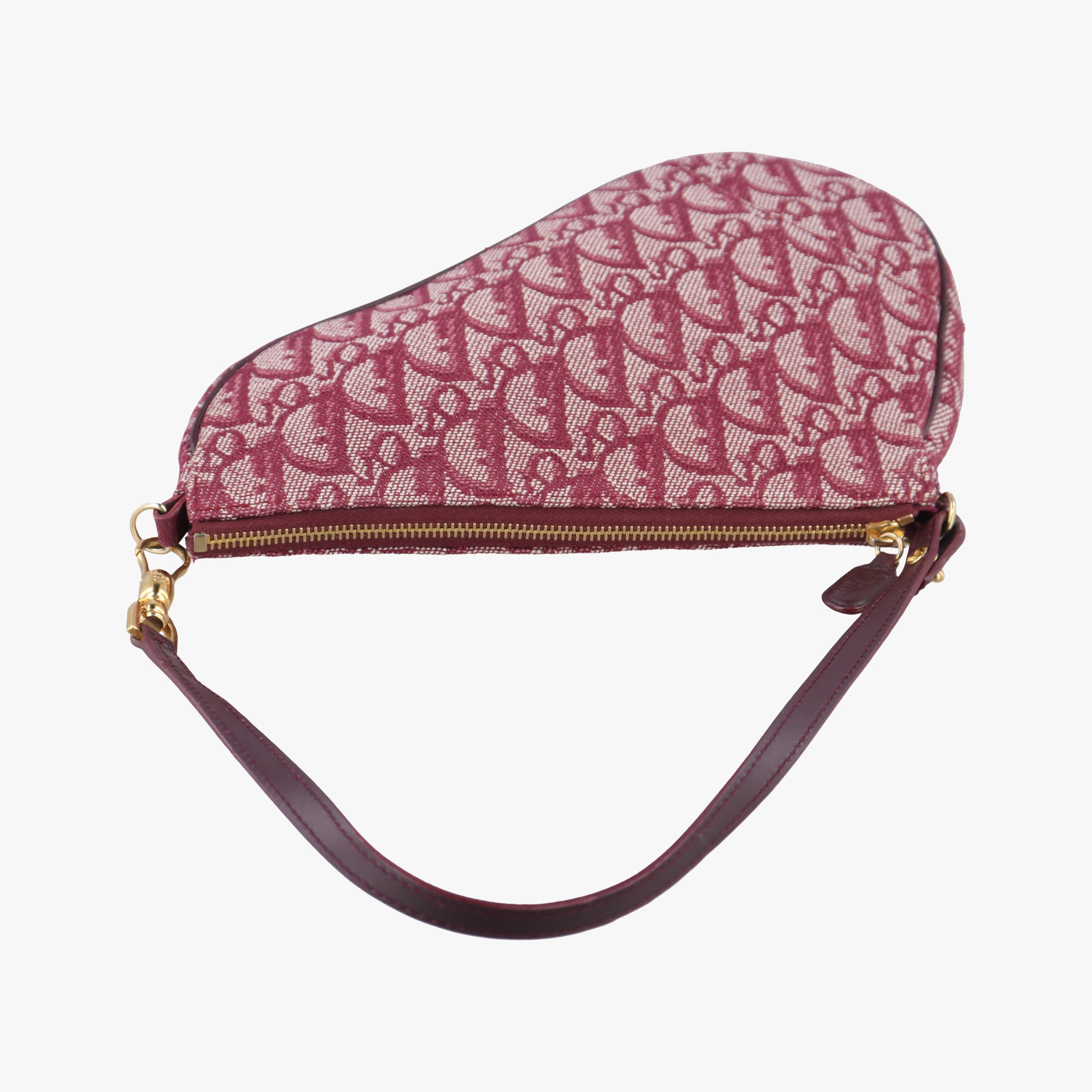 Pre-owned Christian Dior Saddle Red×beige Jacquard  handbag | stylenewstar