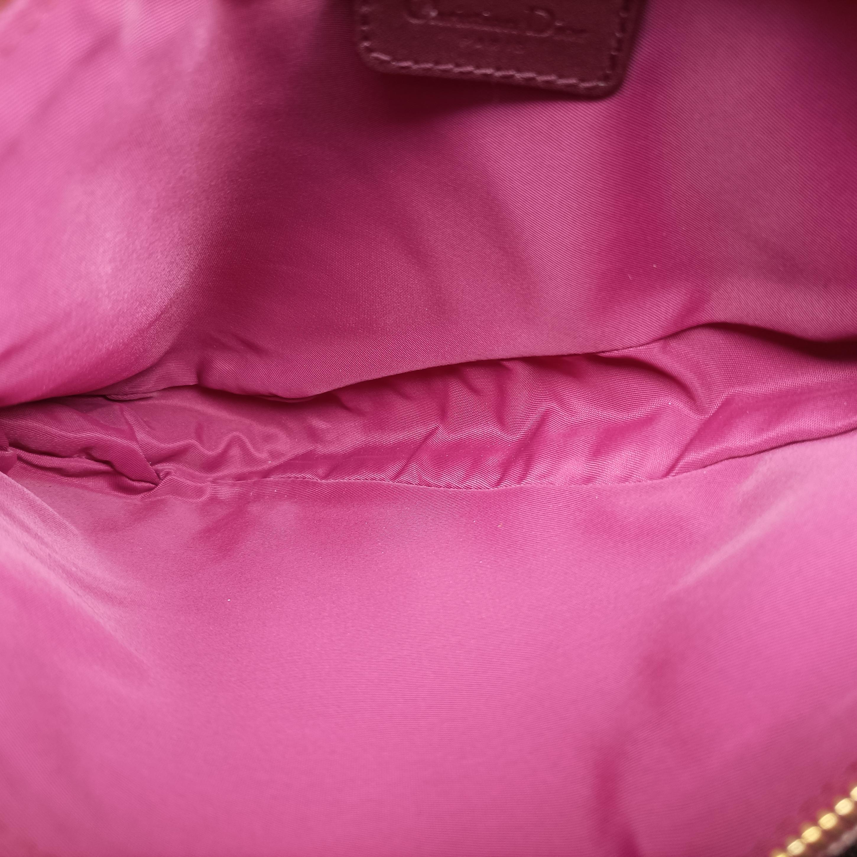 Pre-owned Christian Dior Saddle Red×beige Jacquard  handbag | stylenewstar