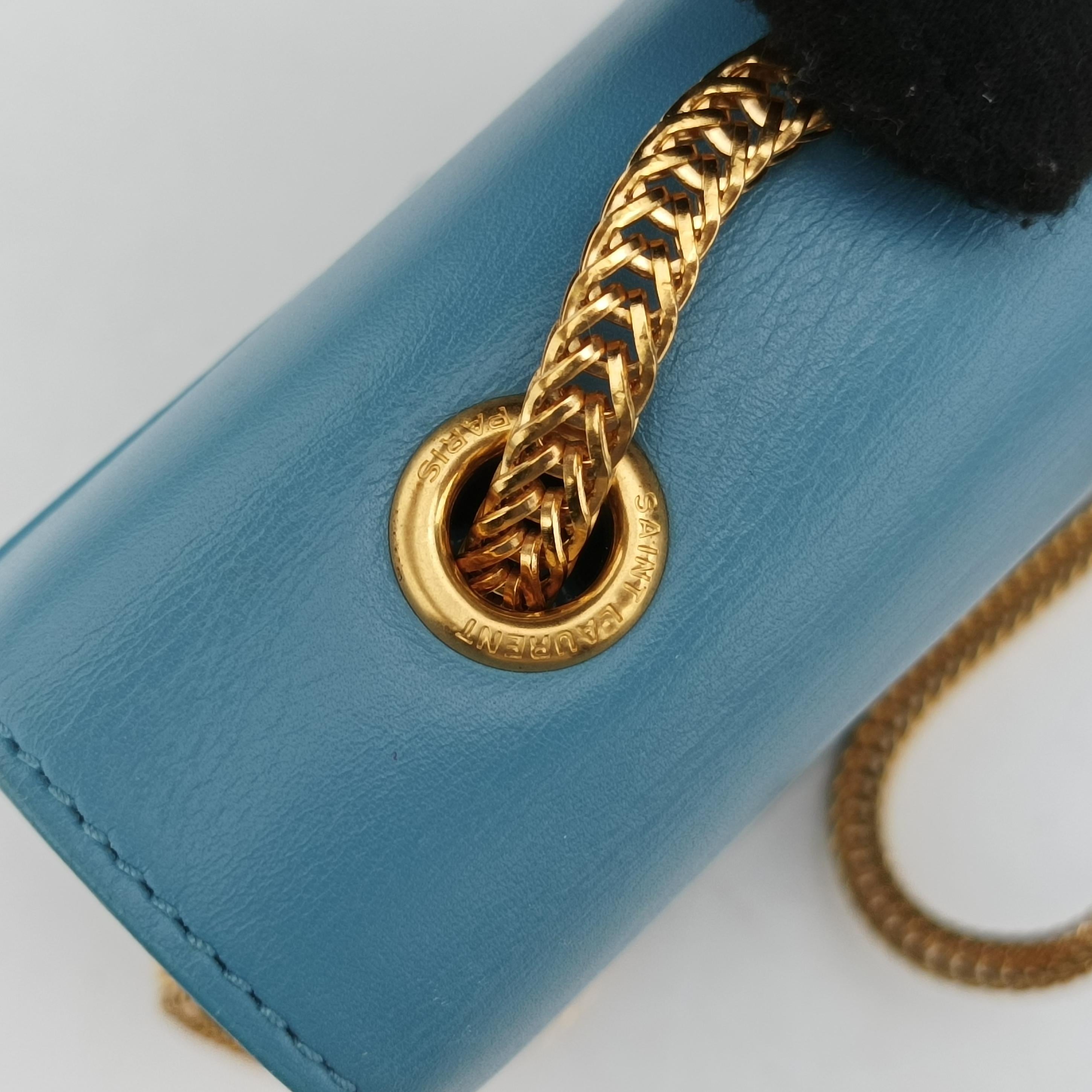 Pre-owned Yves Saint Laurent Small Betty Flap Blue Leather 314516 shoulderbag | stylenewstar