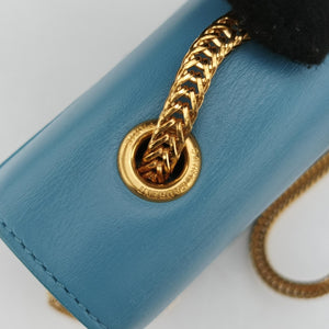 Pre-owned Yves Saint Laurent Small Betty Flap Blue Leather 314516 shoulderbag | stylenewstar