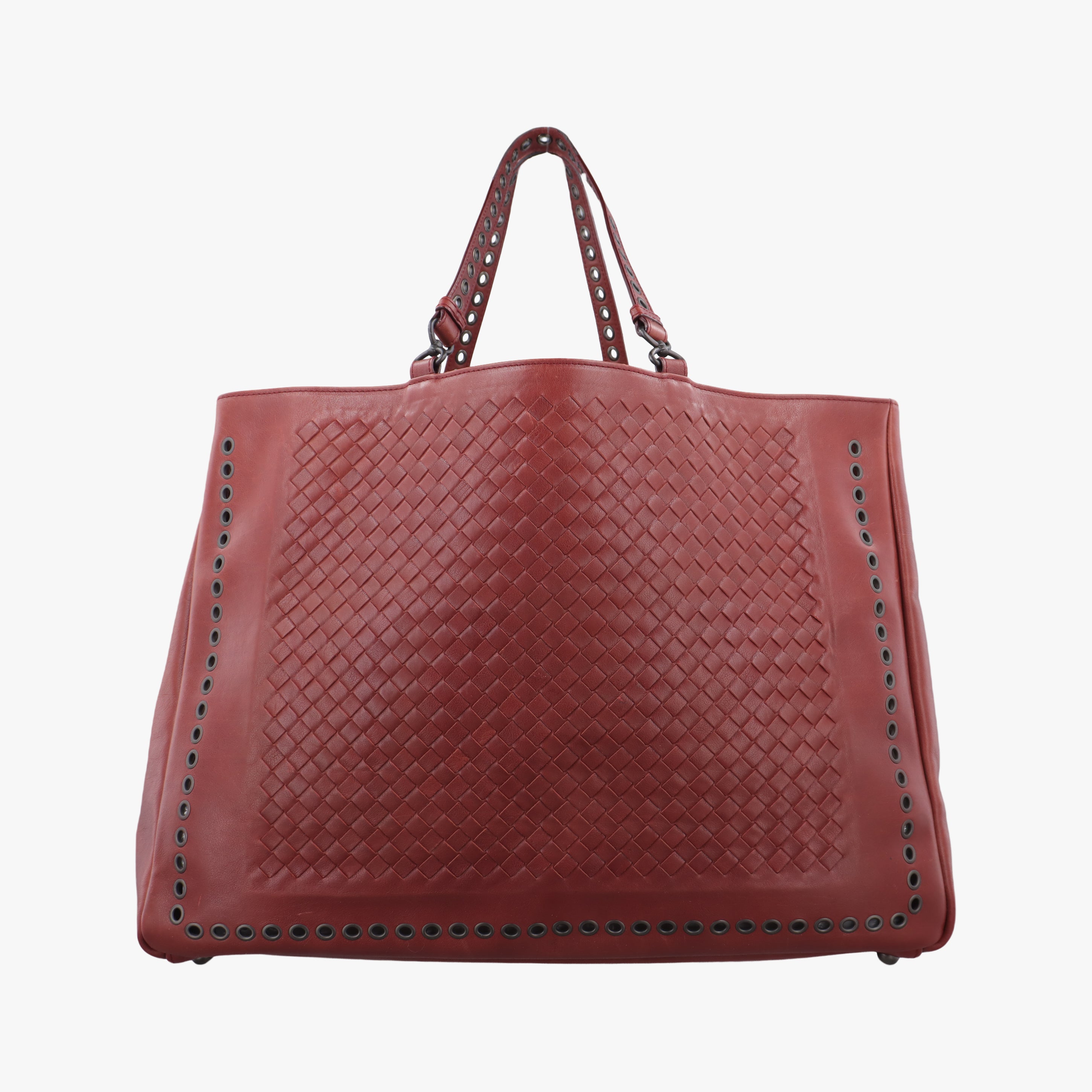 Pre-owned Bottega Veneta Intrecciato Red lambskin  handbag | stylenewstar