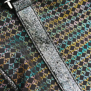 Pre-owned Fendi Zucchino Glitter Logo Multicolour canvas 8BL068 handbag | stylenewstar