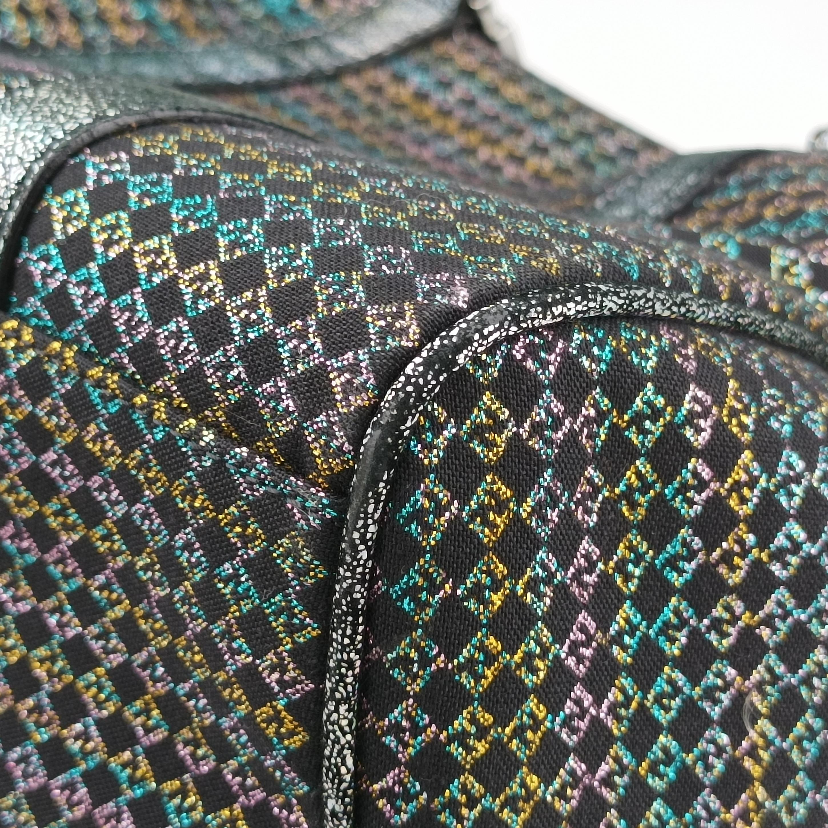 Pre-owned Fendi Zucchino Glitter Logo Multicolour canvas 8BL068 handbag | stylenewstar