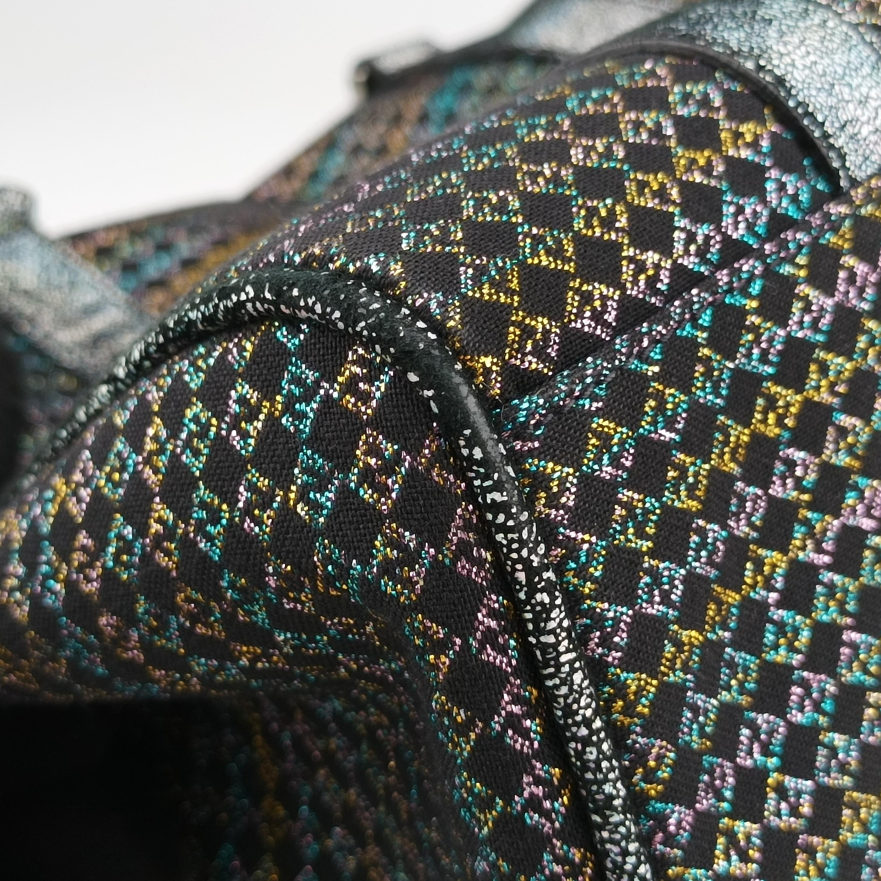 Pre-owned Fendi Zucchino Glitter Logo Multicolour canvas 8BL068 handbag | stylenewstar