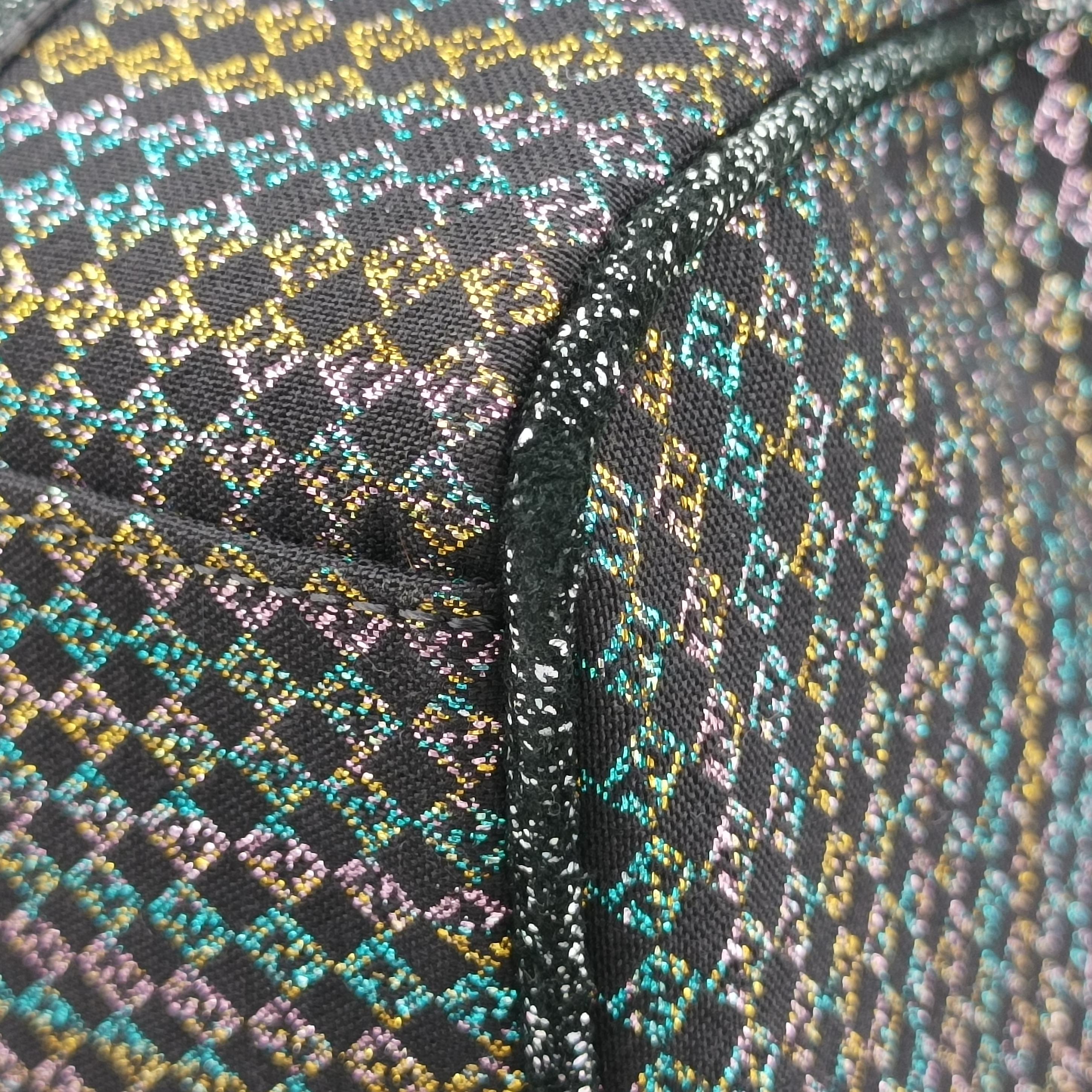 Pre-owned Fendi Zucchino Glitter Logo Multicolour canvas 8BL068 handbag | stylenewstar