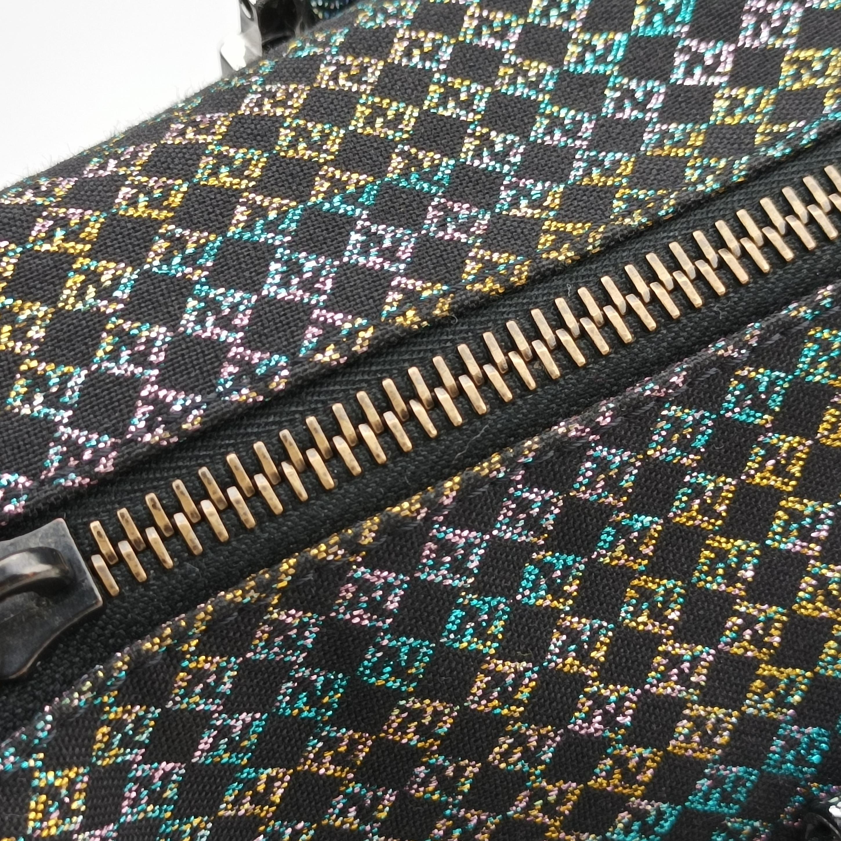 Pre-owned Fendi Zucchino Glitter Logo Multicolour canvas 8BL068 handbag | stylenewstar