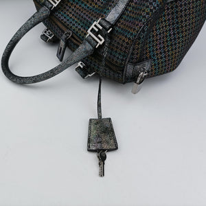 Pre-owned Fendi Zucchino Glitter Logo Multicolour canvas 8BL068 handbag | stylenewstar