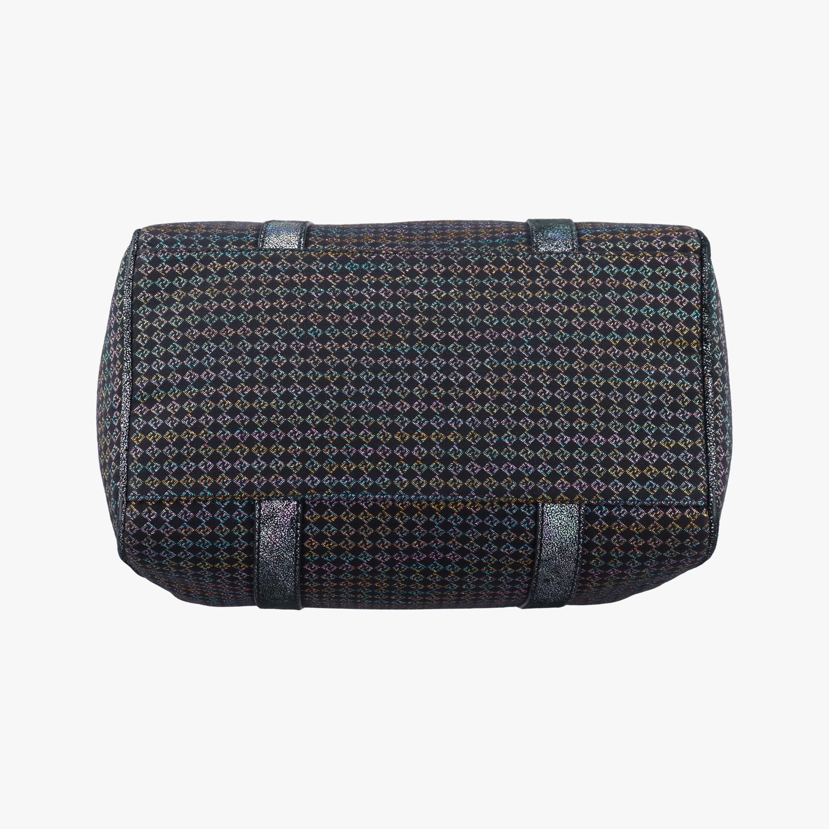 Pre-owned Fendi Zucchino Glitter Logo Multicolour canvas 8BL068 handbag | stylenewstar