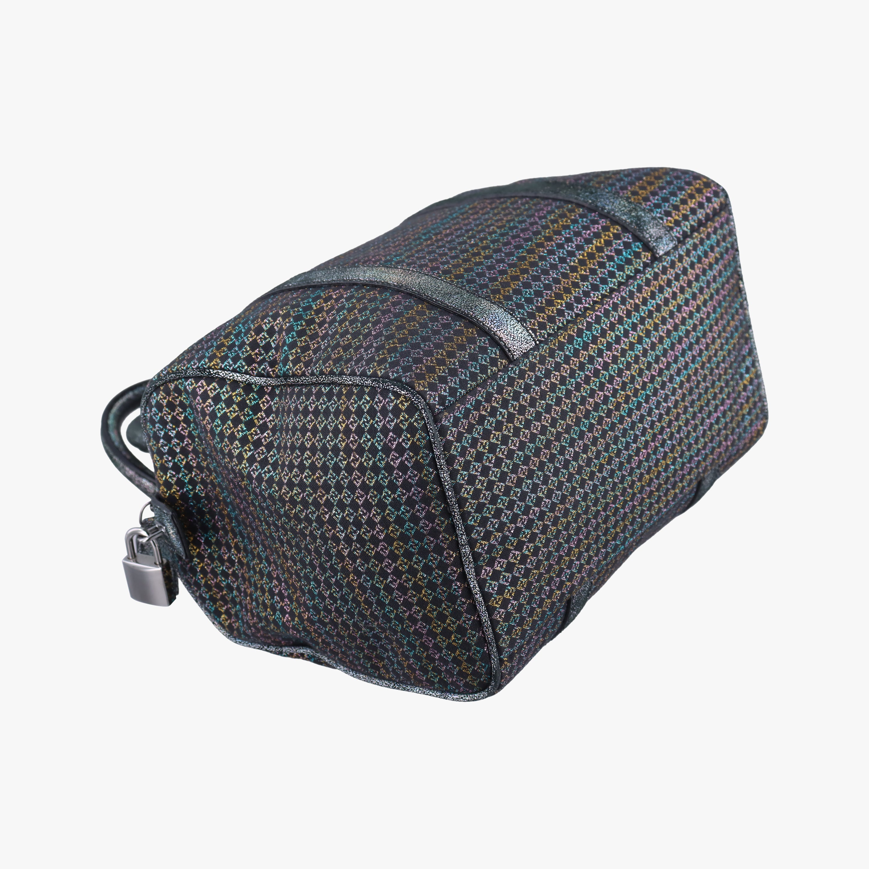 Pre-owned Fendi Zucchino Glitter Logo Multicolour canvas 8BL068 handbag | stylenewstar