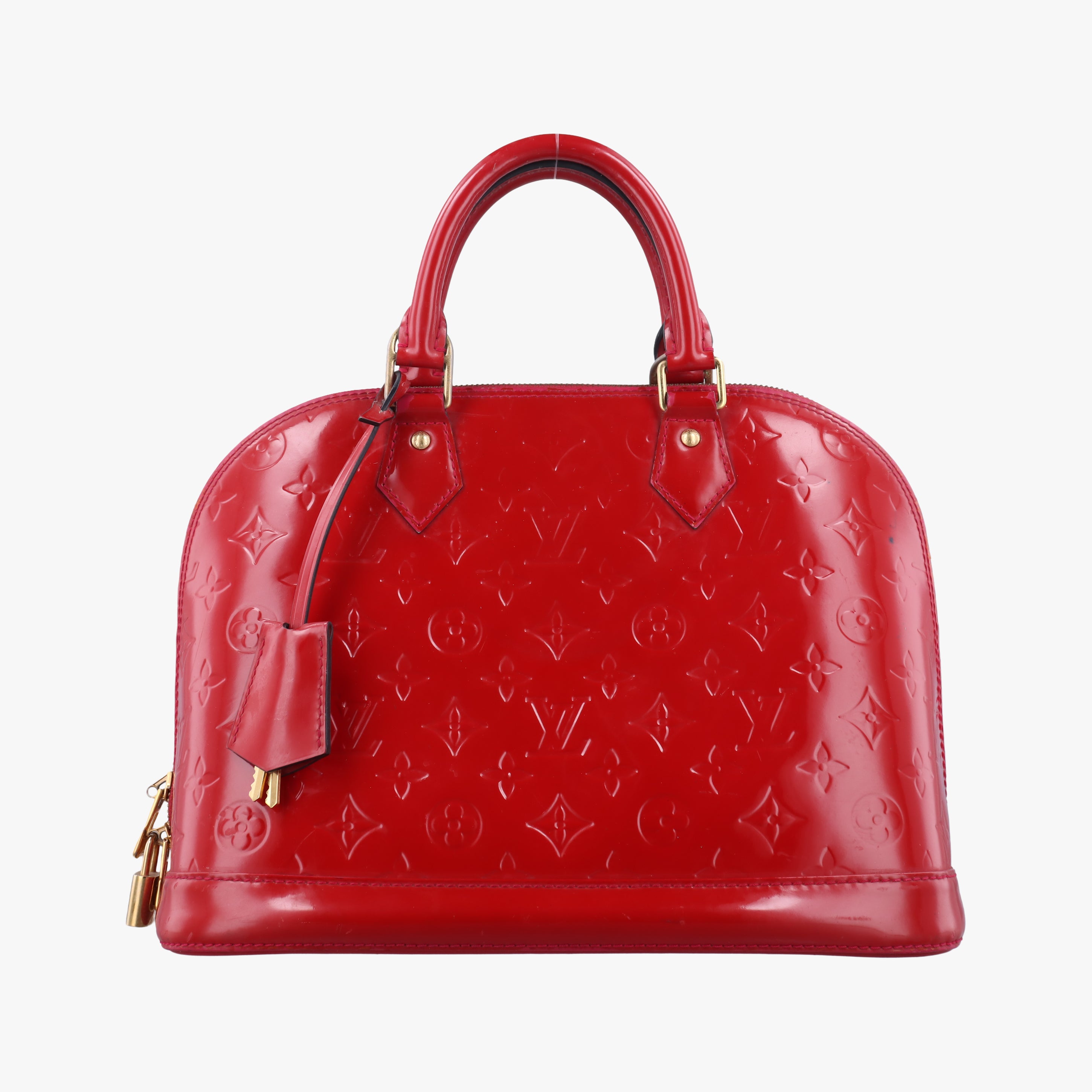 Pre-owned Louis Vuitton Alma PM pomme d'amour Vernis M90096 handbag | stylenewstar