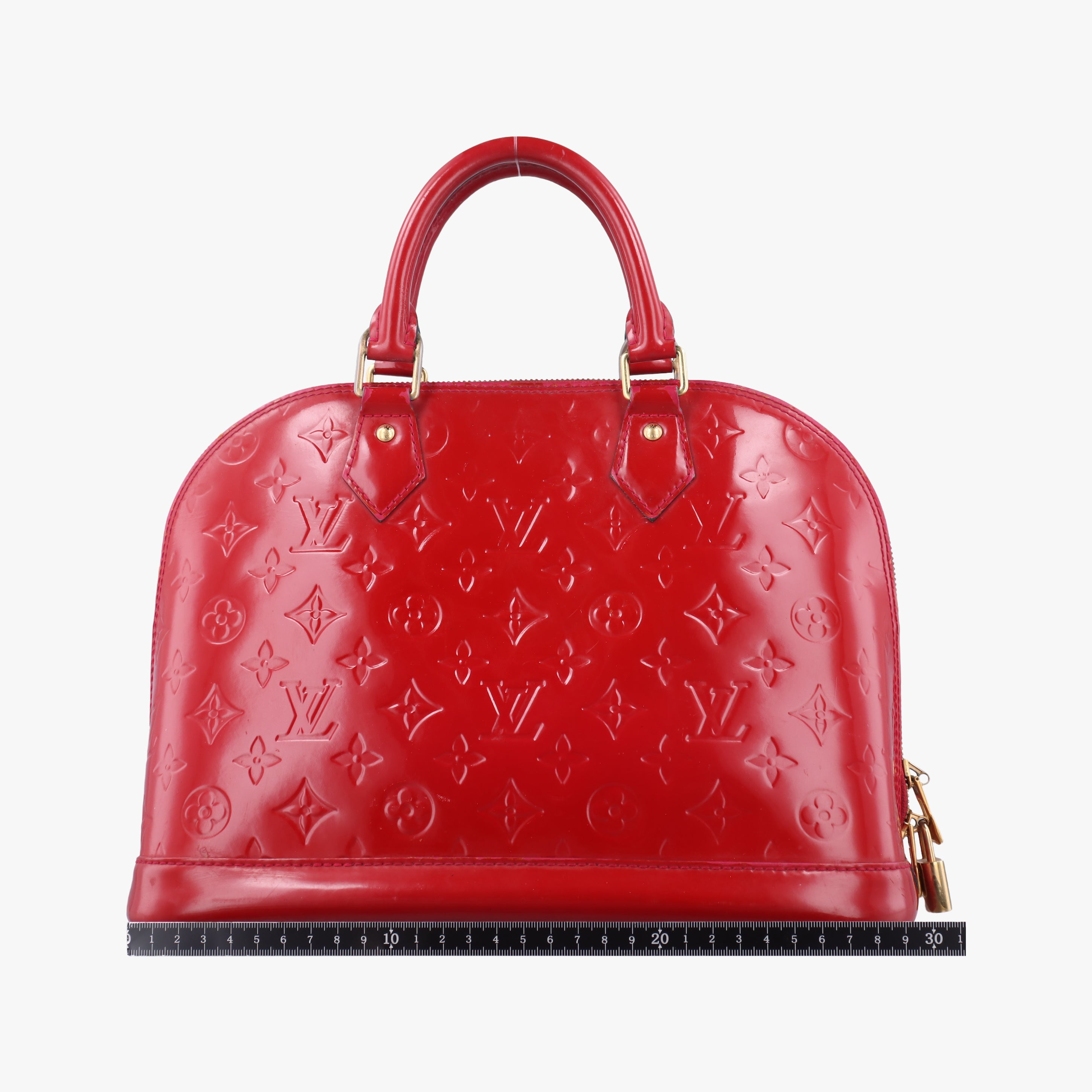 Pre-owned Louis Vuitton Alma PM pomme d'amour Vernis M90096 handbag | stylenewstar