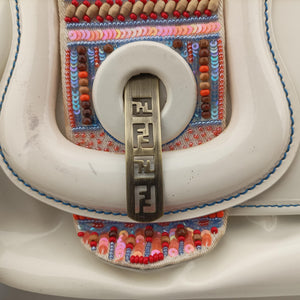 Vintage Fendi Stripe Calfhair and Velvet White Patent 8BN165 handbag | stylenewstar