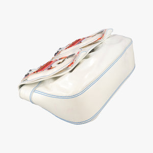 Vintage Fendi Stripe Calfhair and Velvet White Patent 8BN165 handbag | stylenewstar