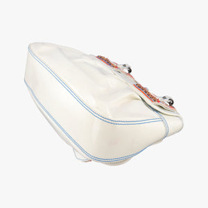 Vintage Fendi Stripe Calfhair and Velvet White Patent 8BN165 handbag | stylenewstar