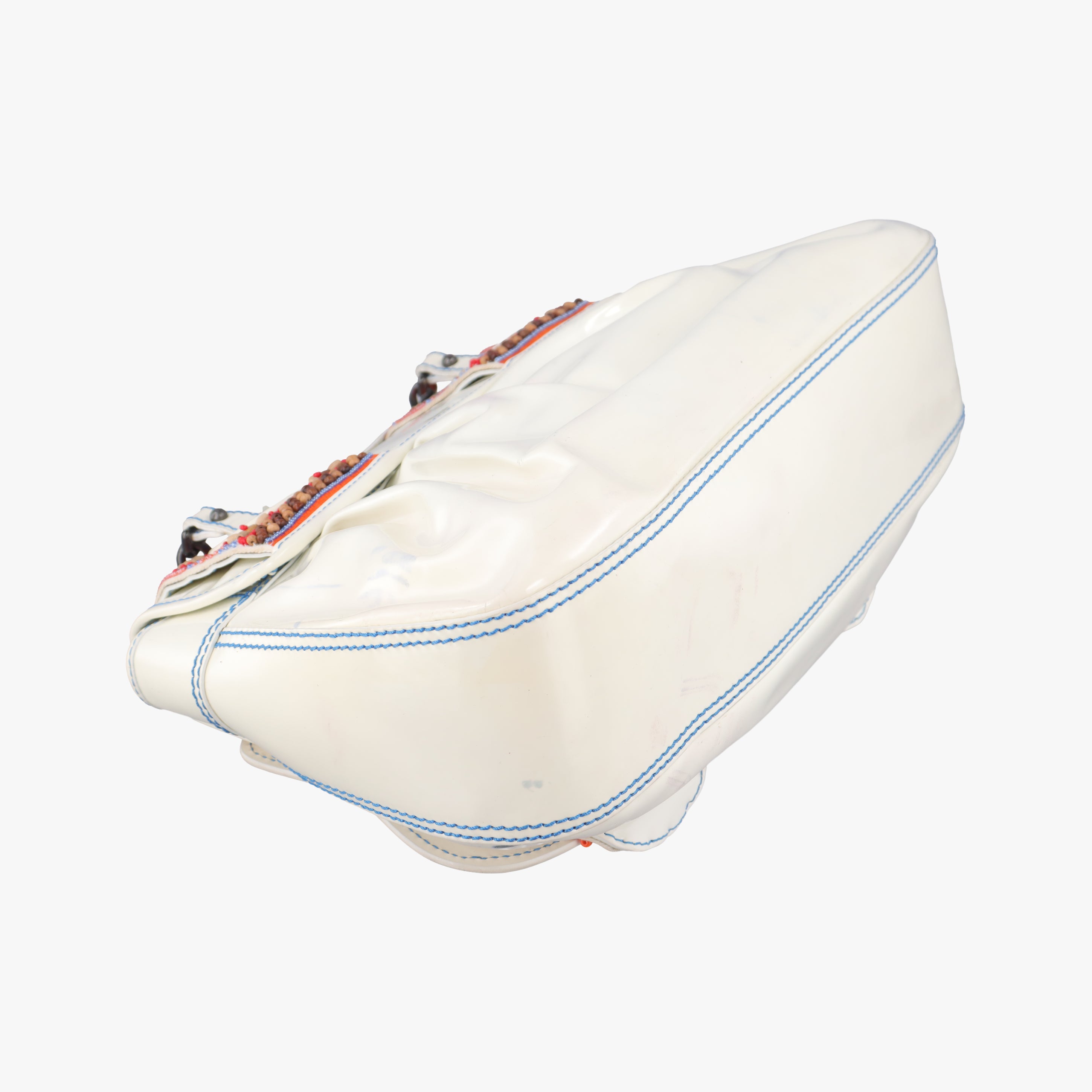 Vintage Fendi Stripe Calfhair and Velvet White Patent 8BN165 handbag | stylenewstar