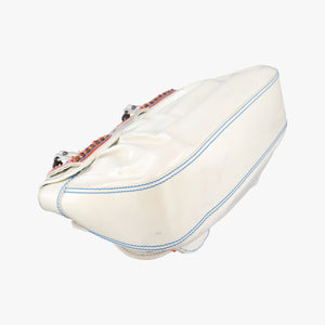 Vintage Fendi Stripe Calfhair and Velvet White Patent 8BN165 handbag | stylenewstar