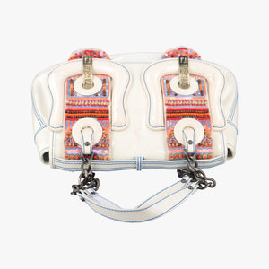 Vintage Fendi Stripe Calfhair and Velvet White Patent 8BN165 handbag | stylenewstar